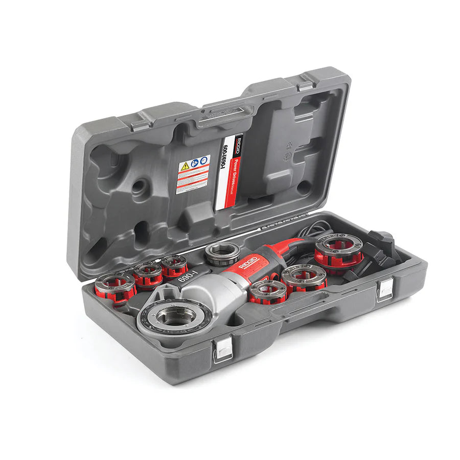 RIDGID 44923 690-I 115V Hand-Held Power Drive with 1/2″ to 2″ Die Heads